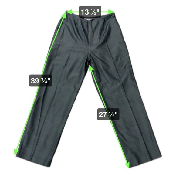 Harris Wallace Womens High Waist Buttoned Silk Pants Size 10 Black - Picture 8 of 8